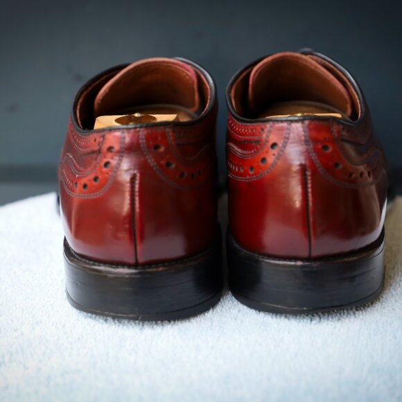 SALE - Allen Edmonds 10-AA McAllister Red Wingtip Oxford Mens Dress Shoes - Picture 4 of 15